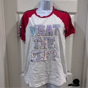 PINK Victoria's Secret Red and White Short Sleeve Tee
